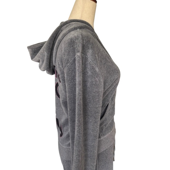 Vintage Y2k Juicy Couture Gray Velour Tracksuit Set Its Exhausting Being Juicy L - Picture 4 of 16